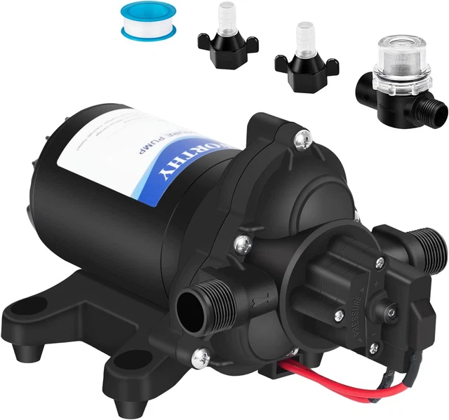 Fresh Water Pressure Diaphragm Pump12V DC 3.5GPM 45PSI Upgraded Switch RV Truck