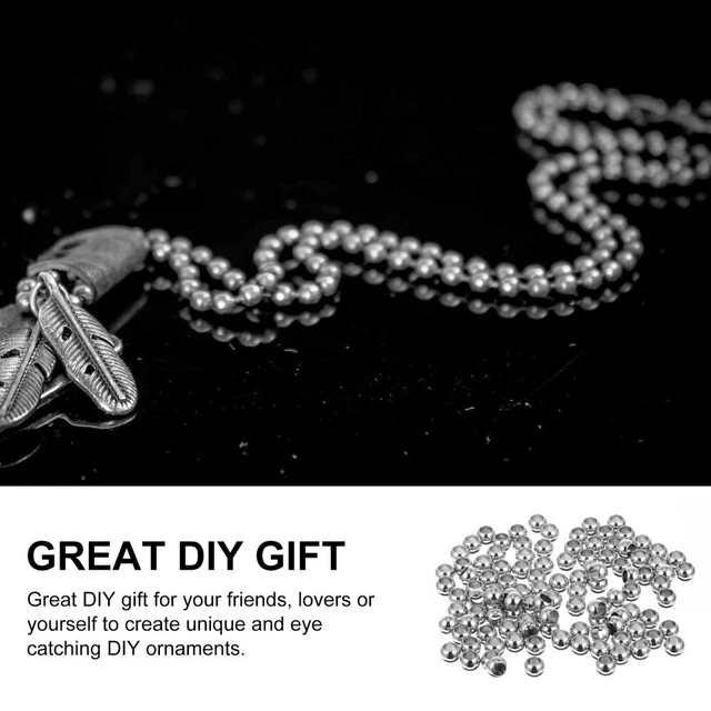 100 Pcs Hole Loose Beads Through Hole Beads Keychain Necklace Accessories 6