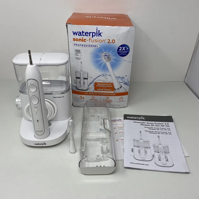 Cepillo de dientes y hilo dental Waterpik Sonic-Fusion 2.0, SF-04CD010-1, blanco (FUNCIONA)