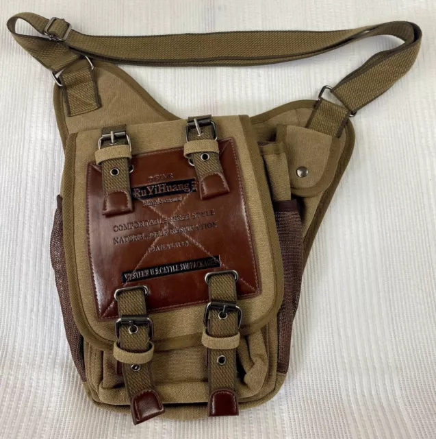 RUYIHUANG MEN S VINTAGE Canvas Shoulder Messenger Travel Hiking Bag Satchel U1S2 7.41 PicClick UK