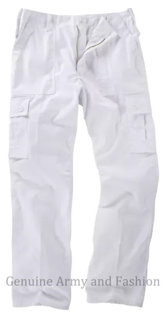 Army Trouser Mens US M65 Style Combat Military Cargo BDU Painter Work Pant White