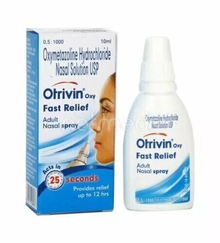 6 x Otrivin Oxy Fast Relief Adult Nasal Spray Drops 10 ml