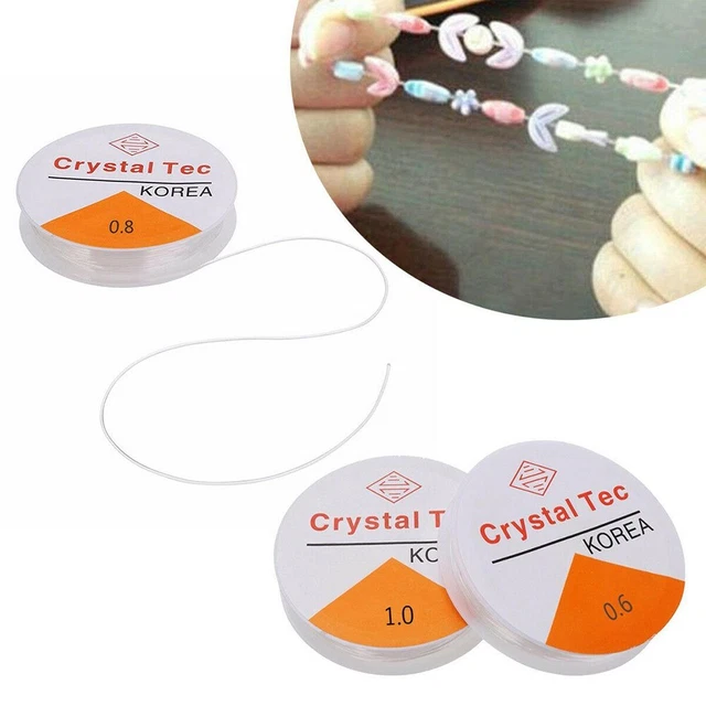 Línea de cristal hilo de cristal PVC cuerda de perlas transparente 1 rollo hilo de pesca