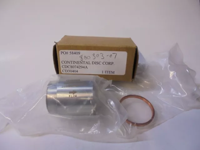 Continental Disc Corp, Cd30404, Pressurized Rupture Disc Holder, Cdc8074294A