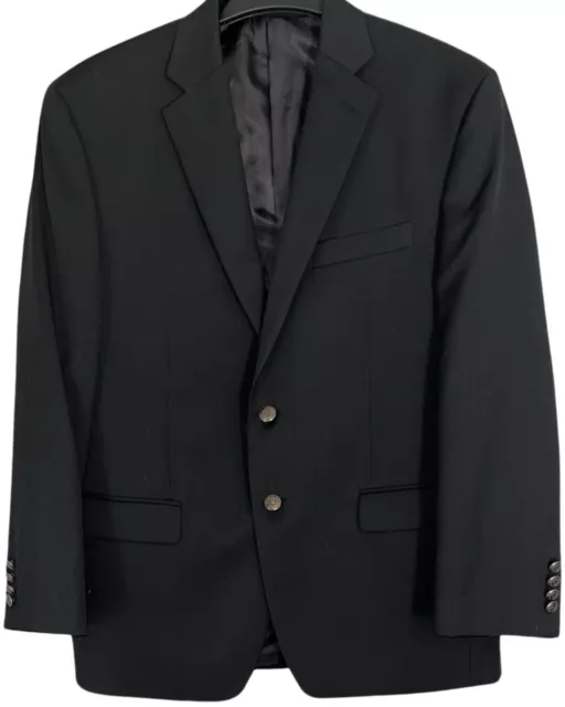 RALPH LAUREN Mens Blazer 40S Black Wool 2 Button Front Chaps