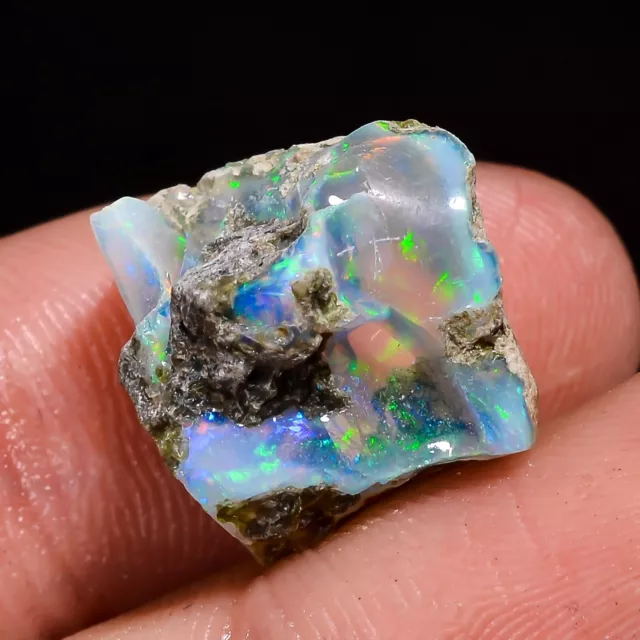 Etiope Fuoco opal Crudo, natural opal Grezzo, opal rough Gemma 10.5Ct. 14x14mm