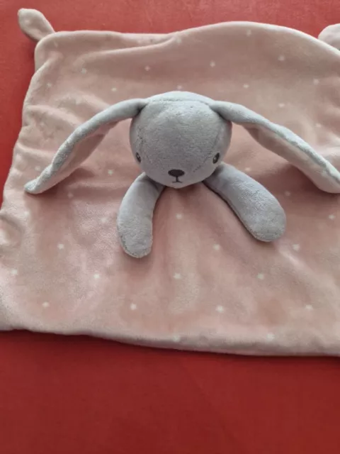 Doudou plat lapin gris rose étoiles SIMBA TOYS comme neuf