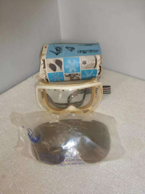 Vintage Baruffaldi Goggles Securottic Ski Racing Motorcycle 2 Lenses Box!