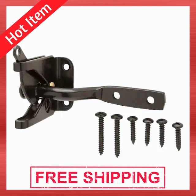 Gate Latch Door Self Lock Steel Bolt Heavy Duty Hardware Black Self Barn Fence