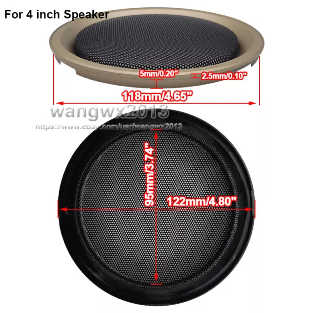 2x For 4-8 Inch Speaker Conversion Net Cover Decorative Circle Metal Mesh Grill