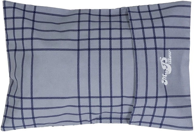 My Pillow Roll N Go Travel Pillow (+ Pillow Case BLUE PLAID) MyPillow