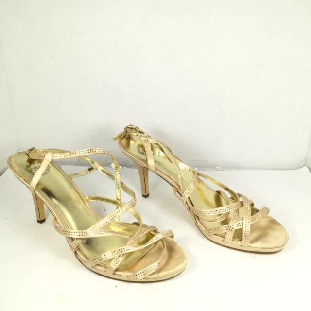 I.Miller Bacall  Women's Strappy Heels Gold Size 10M