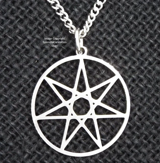 Septagram 7 Pointed Fairy Star Heptagram Charm Necklace – Elven Star Pendant With Rolo Chain
