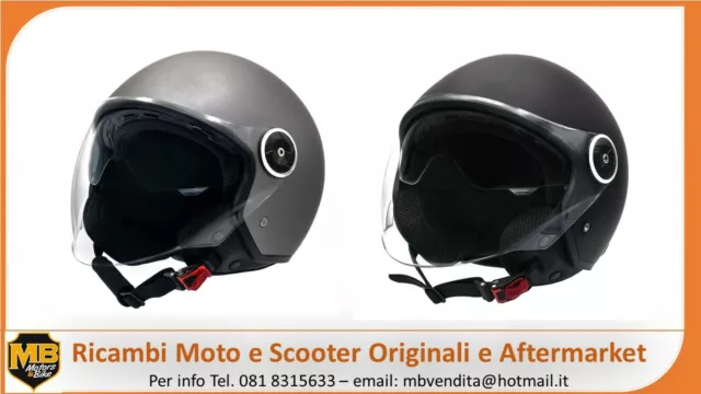 Casco Doppia Visiera Omologato Demi Jet Per Moto E Scooter Jfm Visierino Fume'