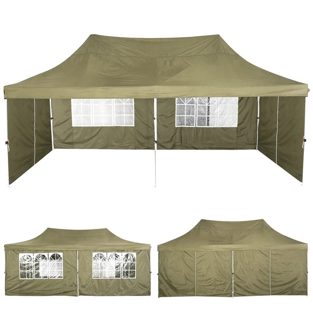 Faltbar Wasserdicht Pavillon 3x3/3x4,5/3x6/3x9m Flatpavillon Partyzelt Gartenzel
