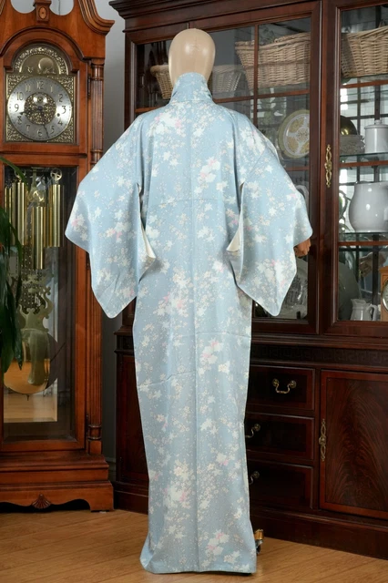 Dear Vanilla Japanese Silk Kimono Women's Robe Gown Authentic Japan Vintage Mint 8