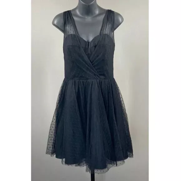 NEW Betsy & Adam Black Fit & Flare Cocktail Dress Womens 4