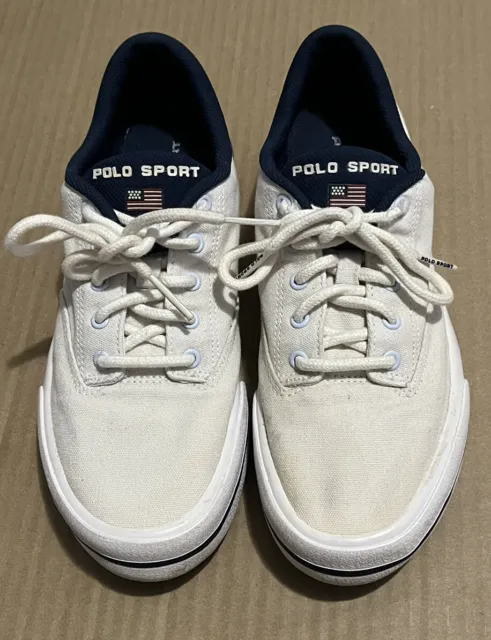 Polo Sport Ralph Lauren Women’s Canvas Sneaker Boat Shoes Sz 8.5 Vintage 90s