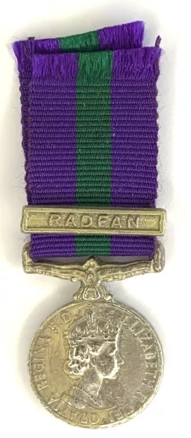 General Service Medal Miniature Replica With Radfan Clasp 51x19mm (M7)