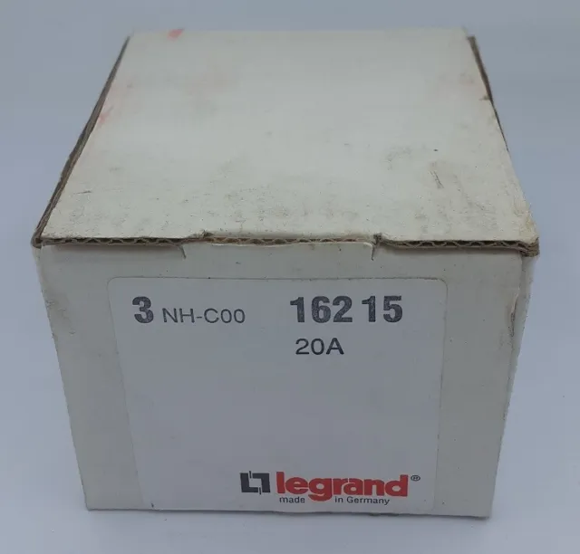 3 X Legrand 3 NH-C00 Sécurité 16215 Insert Fusible 20A 500V Nh Sécurité 4