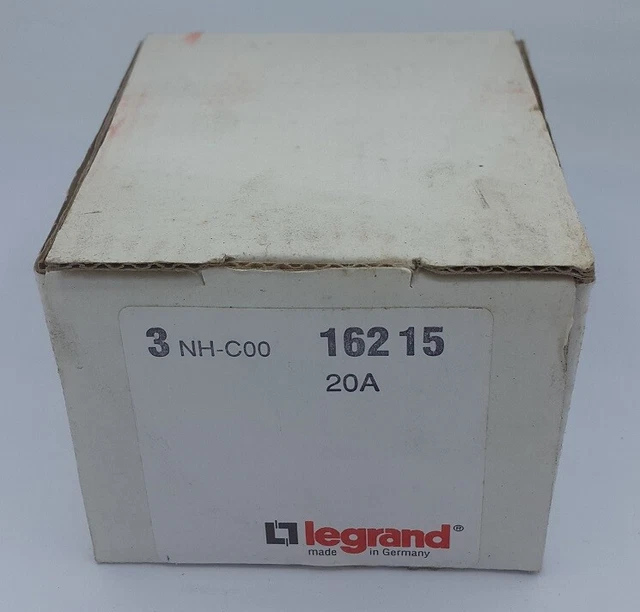 3 X Legrand 3 NH-C00 Sécurité 16215 Insert Fusible 20A 500V Nh Sécurité 4