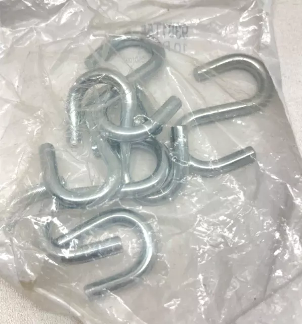 Qty 6 Mcmaster 9381T55 2" Open End S-Hook Zinc Plated Steel 1/4"X9/16"X2"X11/16