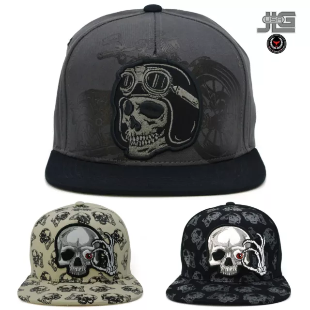 Skull New Leader TL Embroidery Snapback Hat Skulls Adult Men Adjustable Cap