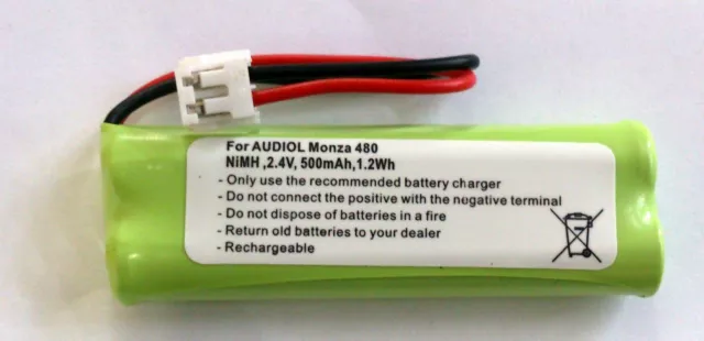 CPAA24020 Batterie Pour Téléphone sans Fils Audiol Monza 480 - 2,4V - 500 MAH