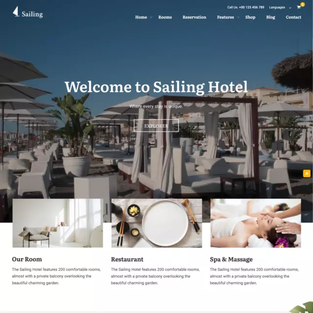Resort Booking Background Video Web Design with Free 5GB VPS Web Hosting