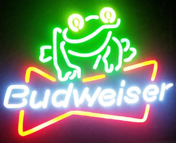 Budweiser Frog beer LED neon sign pub, man cave, beer sign, bar 15"x12" 3