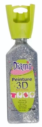 Pintura Diam's 3D 37ML Purpurina Plateado