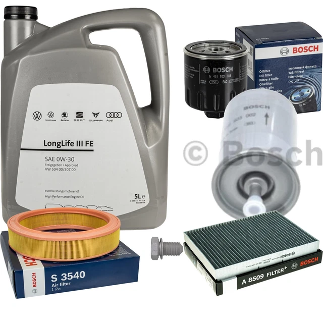 Oil Filter MANN ÖLFILTER 5L 0W-30 MOTORÖL Für VW AUDI SEAT SKODA ÖL LONGLIFE 3 504 507.00 MANN-FILTER Inspektionsset VW T6