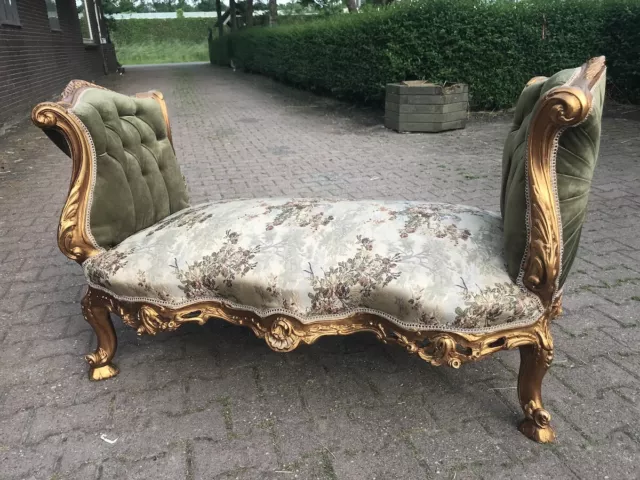 French Style Louis XVI Bench in Green Velvet and Damask Made When Ordered