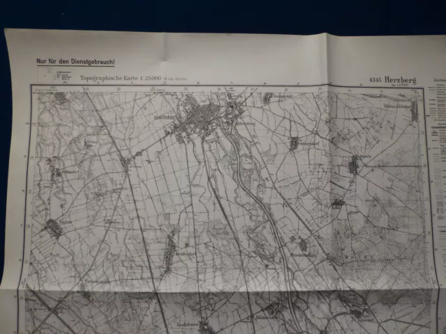 Herzberg a.d. Elster, Landkarte Meßtischblatt 4345 Wiederau, Friedrichsluga 1945 2
