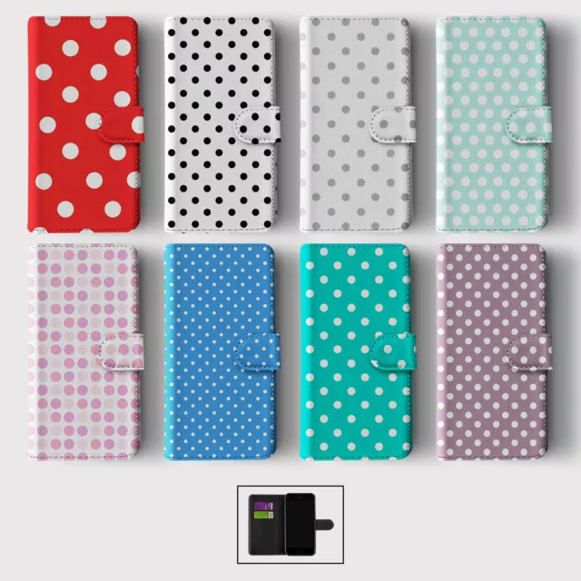Case For Samsung S20 S10 S9 S8 Plus Wallet Flip Phone Cover Polka Dot Shabby