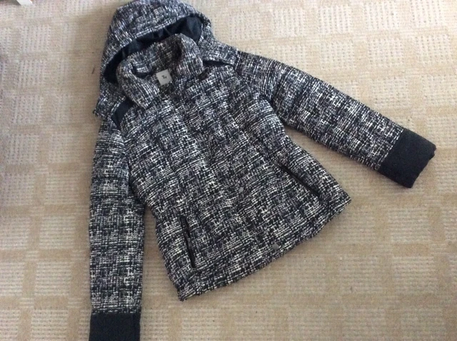 TU SAINSBURY S LADIES Brown Tweed Country Lined Jacket Size 14
