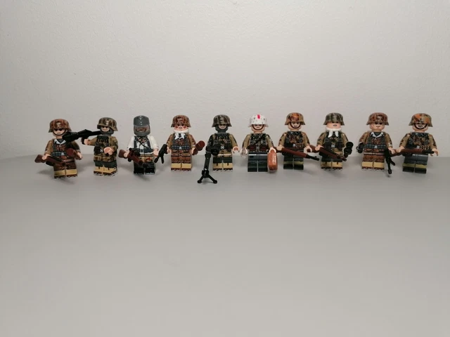 Lot De Minifigures WW2 German Panzer Grenadier Avec Armes - 1/35 - Neuf - 10 Cm