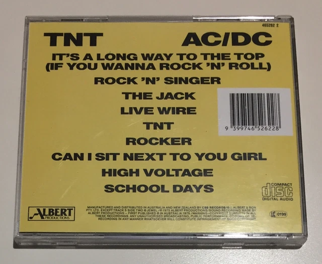 AC/DC T.N.T. CD Black Albert Made In Australia Sony 465262 2 $50.00 ...