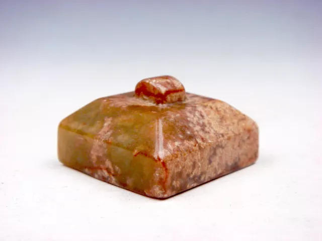 Old Nephrite Jade Stone Carved Sculpture Square Shape Paperweight Seal #10102306