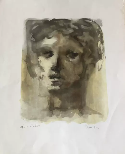 Léonor FINI- TETE D'HOMME, Lithographie signée, épreuve d'artiste (années 70)