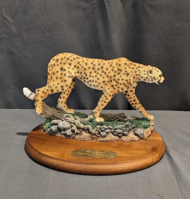 Vtg Living Stone Cheetah Resin Figurine/Sculpture - 1997 - Signed -#154 of 500