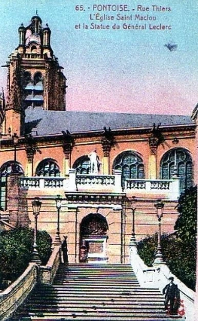 95-34 cpa Pontoise - eglise St maclou couleurs