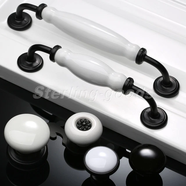 1PC Ceramic Cabinet Cupboard Drawer Pull Handle Knob Door Wardrobe Closet Decor