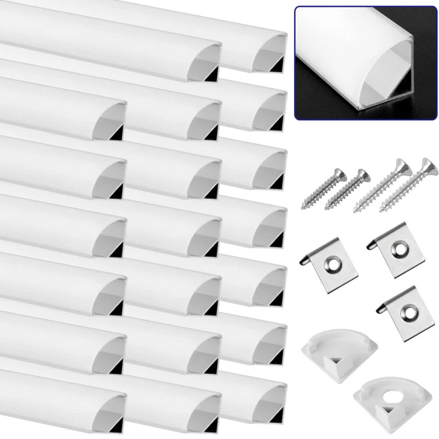 20X1M Eckprofil Profile Aluprofil Winkel Alu Leiste LED-Streifen