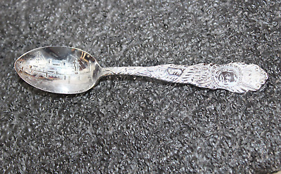 Antique Souvenir Spoon Flag Ship Olympia Admiral Dewey Loving Cup Original 4" 