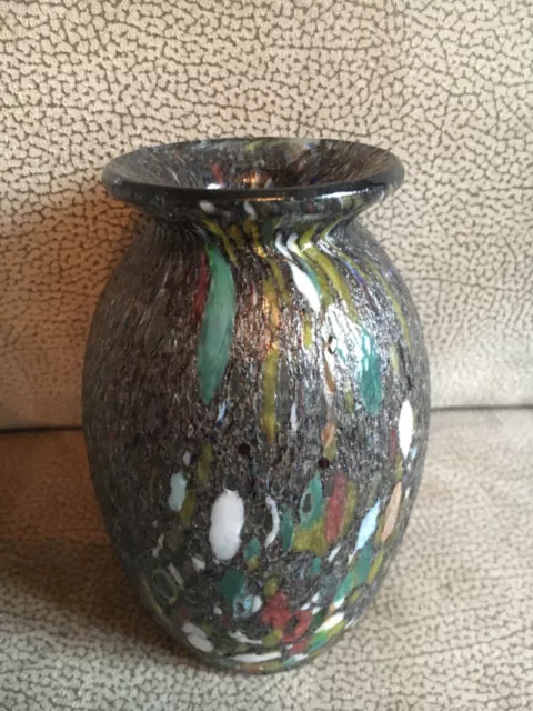 Ancien vase en verre Tacheté verrerie MURANO  2