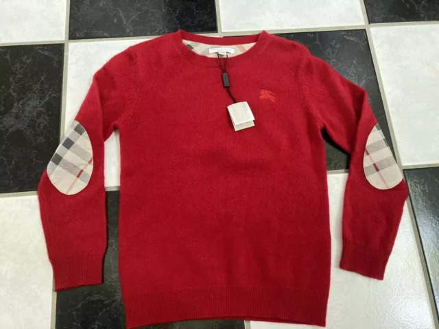 NWT 100% AUTH Burberry Big Kids Mini Durham Pull Over Cashmere Sweater Sz 10