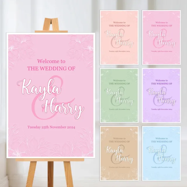 Wedding Personalised Welcome Sign Display Foamboard Custom Print