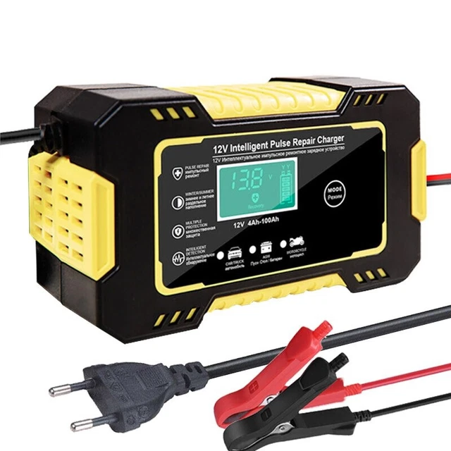 Chargeur Batterie Voiture Intelligent 12V Écran LCD Charge Rapide Camion Moto