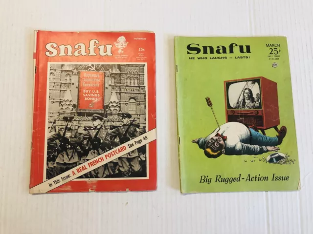 Vintage Original 1955 Pair Of Snafu Magazines By Stan Lee (2 Magazines)